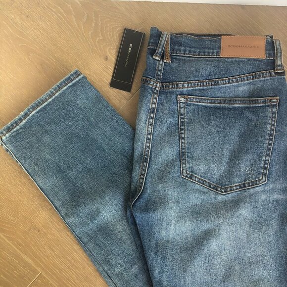 BCBGMAXAZRIA Tomboy 5 Pocket Distressed Med Wash Straight Leg Jeans Blue Sz 29 - Picture 2 of 8